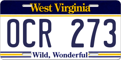 WV license plate OCR273