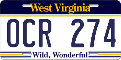 WV license plate OCR274