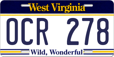 WV license plate OCR278
