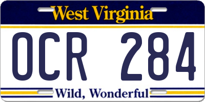 WV license plate OCR284