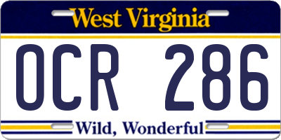 WV license plate OCR286