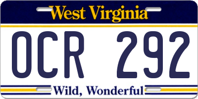 WV license plate OCR292