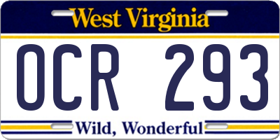 WV license plate OCR293