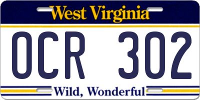WV license plate OCR302