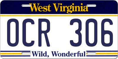 WV license plate OCR306