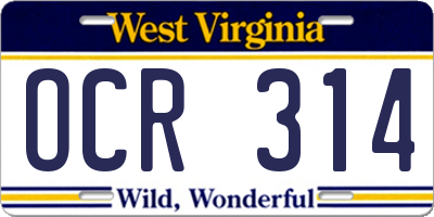 WV license plate OCR314