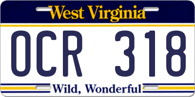 WV license plate OCR318