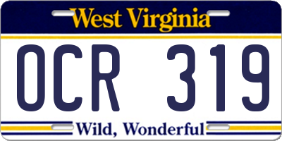 WV license plate OCR319