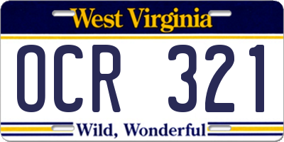 WV license plate OCR321