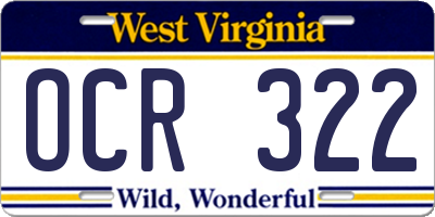 WV license plate OCR322
