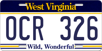 WV license plate OCR326