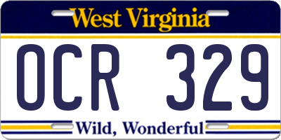 WV license plate OCR329