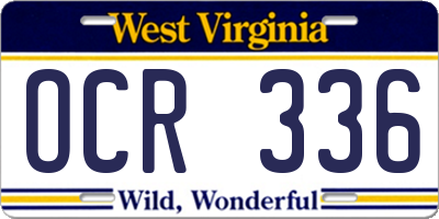 WV license plate OCR336
