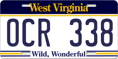 WV license plate OCR338