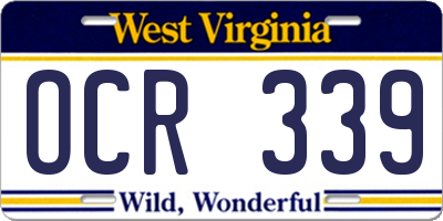 WV license plate OCR339