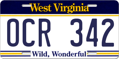WV license plate OCR342