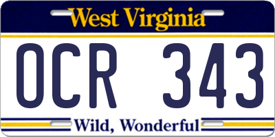 WV license plate OCR343