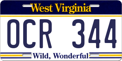 WV license plate OCR344