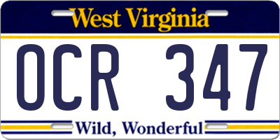 WV license plate OCR347