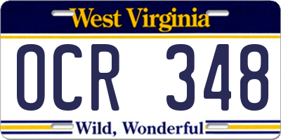 WV license plate OCR348