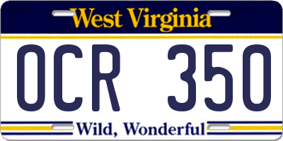 WV license plate OCR350