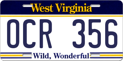 WV license plate OCR356