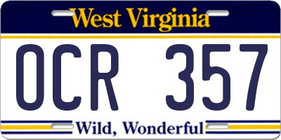 WV license plate OCR357