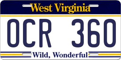 WV license plate OCR360