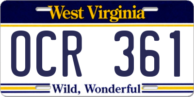 WV license plate OCR361