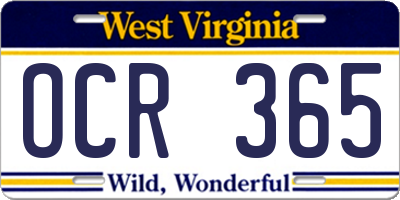 WV license plate OCR365