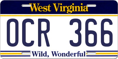 WV license plate OCR366