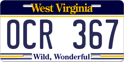 WV license plate OCR367