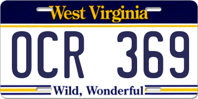 WV license plate OCR369