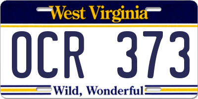 WV license plate OCR373