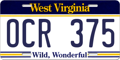 WV license plate OCR375