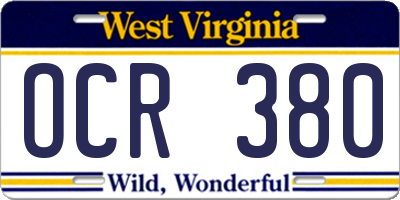 WV license plate OCR380