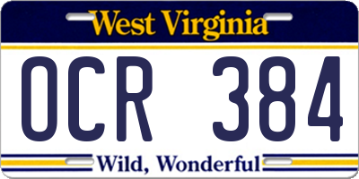 WV license plate OCR384