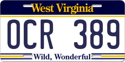 WV license plate OCR389