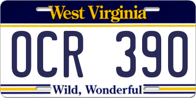 WV license plate OCR390