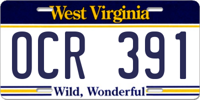 WV license plate OCR391