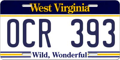 WV license plate OCR393