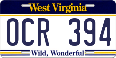 WV license plate OCR394
