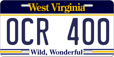 WV license plate OCR400