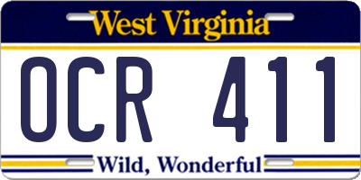 WV license plate OCR411