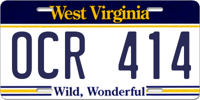WV license plate OCR414