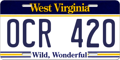 WV license plate OCR420