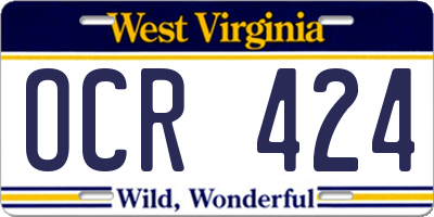 WV license plate OCR424