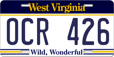 WV license plate OCR426