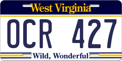 WV license plate OCR427