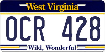 WV license plate OCR428